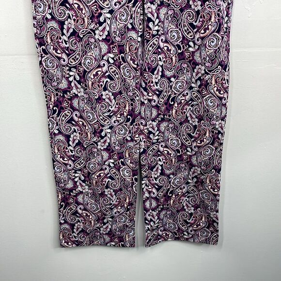 Lands' End Women's Starfish Mid Rise Straight Leg Elastic Waist Pull On Pants - Picture 6 of 15